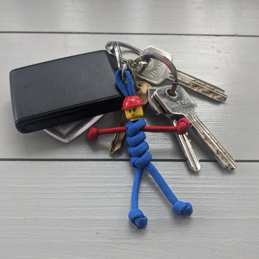 Blue Paracord Buddy Keyring With Hat