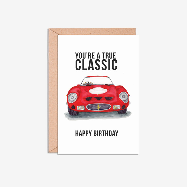 Ferrari GTO Front 'You're a True Classic' birthday card