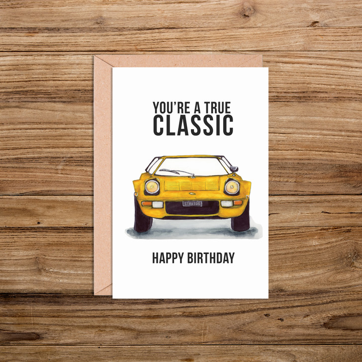 Lancia Stratos 'You're a True Classic' birthday card