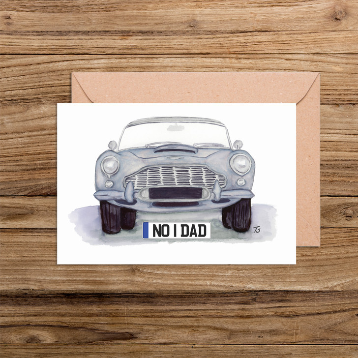Austin Martin Front 'No 1 Dad' number plate cards