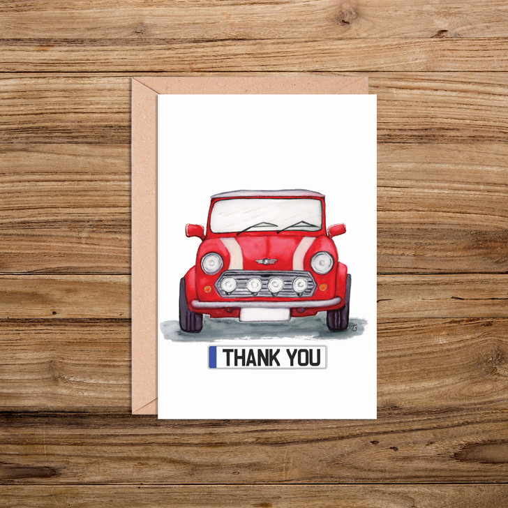Mini Cooper A5 Thank You Illustration Cards