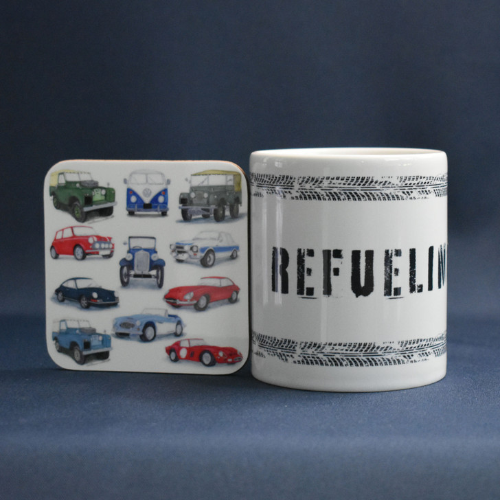 Refueling Mug with Classic Car Coaster