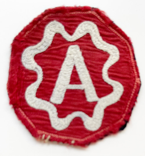 Ww2 us 9th army theater silk chain stitched patch
