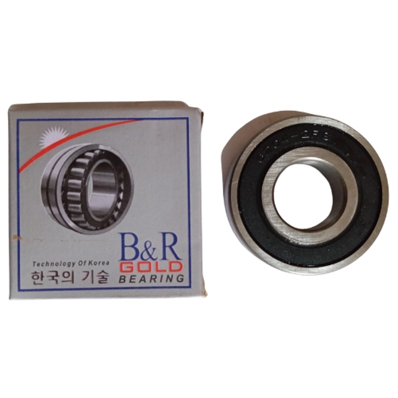 B&R Gold Deep Groove Ball Bearing 6204-2RS Generic,
Inside Diameter: 20mm 
Outside Diameter: 47mm 
Width: 14mm 
Seal Type: Rubber seal on both sides