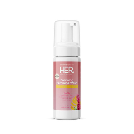 HER by Alikay Naturals Foaming Feminine Wash Sensitive Formula 5oz pump bottle for sensitive skin and pH balance