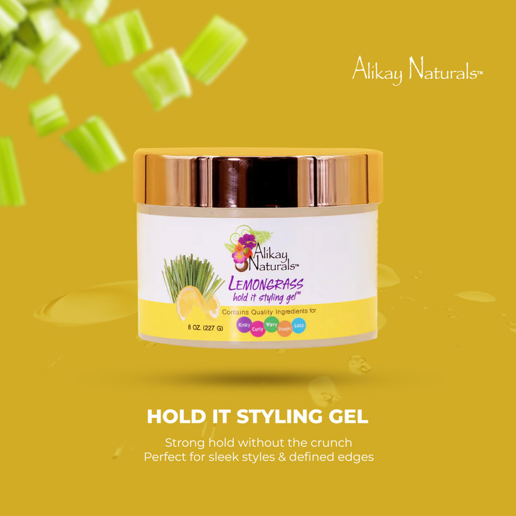 Woman with defined frizz-free natural curls styled with Alikay Naturals Lemongrass Hold It Styling Gel lasting days without reapplication