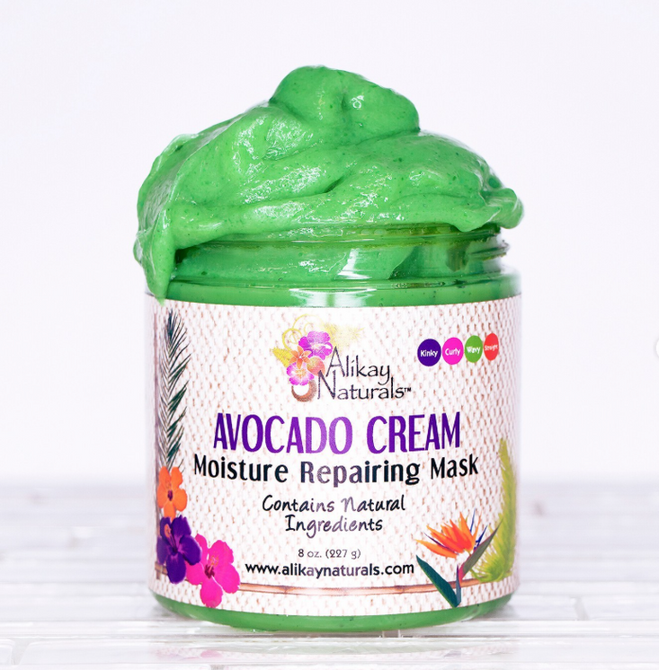 Alikay Naturals Avocado Cream Hair Mask ingredients and directions for use on dry, damaged, and heat-treated hair