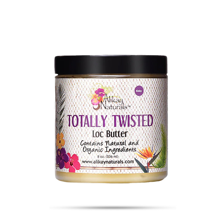 Alikay Naturals Totally Twisted Loc Butter jar with shea butter cocoa butter vitamin E and grapeseed oil for loc moistur
