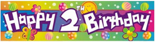 Happy 2nd Birthday Banner Happy 2nd Birthday Banner