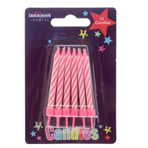 Pink and White Twist Party Candles (12pk) Pink and White Twist Party Candles (12pk)