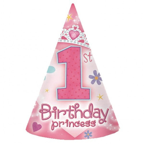 1st Birthday Princess Cone Hats - Discontinued
