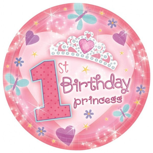 1st Birthday Princess Paper Plates - Discontinued