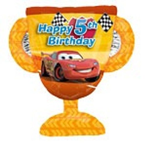 Cars Party Trophy 5th Birthday Foil Balloon - Discontinued
