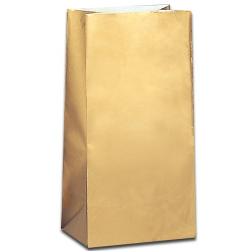 Gold Paper Party Bags x12