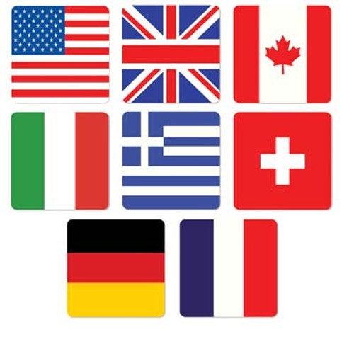 International Flag Coasters - Pack of 8 - Discontinued