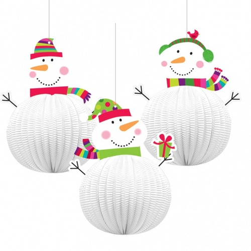 Joyful Snowman Party 3D Hanging Decorations - Discontinued