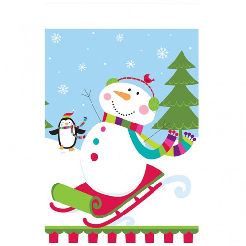 Joyful Snowman Party Plastic Tablecover - Discontinued