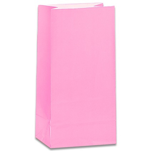 Pink Paper Party Bags x12