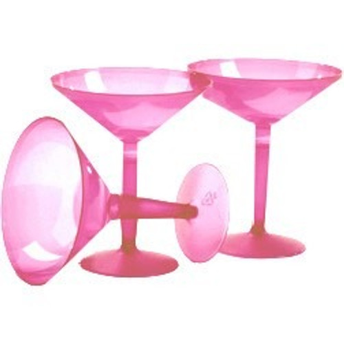 Pink Plastic Martini Party Glasses - Discontinued