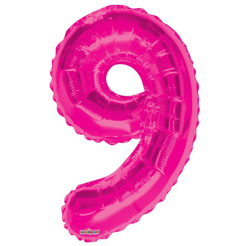 Hot Pink Foil Balloon - Age 9 Hot Pink Foil Balloon - Age 9