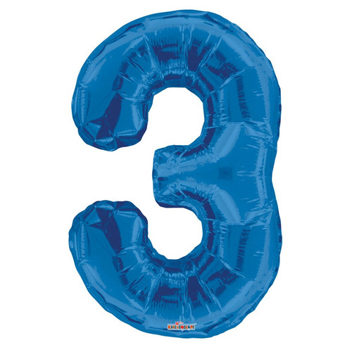 Royal Blue Foil Balloon - Age 3 Royal Blue Foil Balloon - Age 3