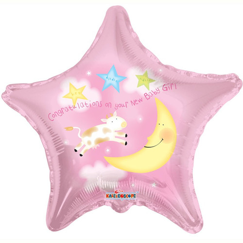 New Baby Girl Pink Star Balloon New Baby Girl Pink Star Balloon