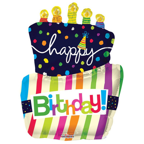 Happy Birthday Cake Supershape Balloon Happy Birthday Cake Supershape Balloon