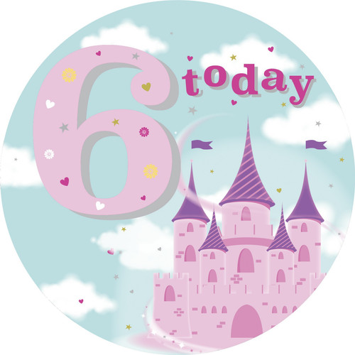 Jumbo Pink 6 Today Birthday Badge