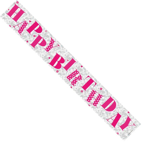 Pink Happy Birthday Banner Pink Happy Birthday Banner