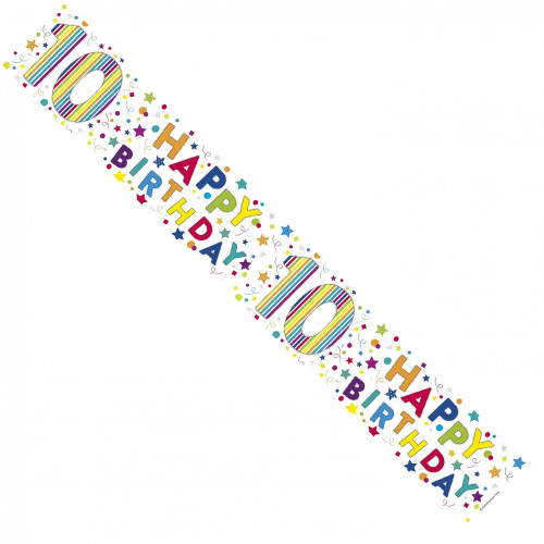 Happy 10th Birthday Banner 