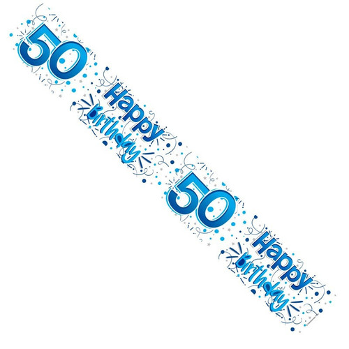 50th Birthday Banner Blue