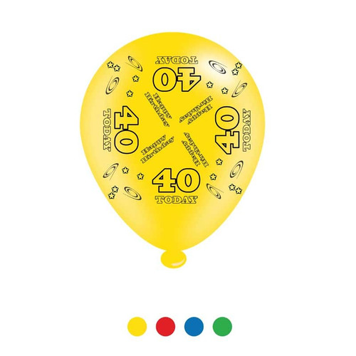 Age 40 Unisex Birthday Latex Balloons x8 Age 40 Unisex Birthday Latex Balloons x8