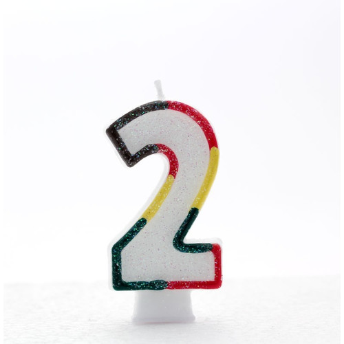 Multicoloured Number Candle Age 2 Multicoloured Number Candle Age 2