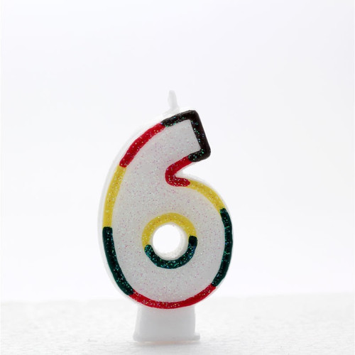 Multicoloured Number Candle Age 6 Multicoloured Number Candle Age 6