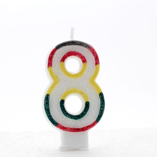 Multicoloured Number Candle Age 8 Multicoloured Number Candle Age 8