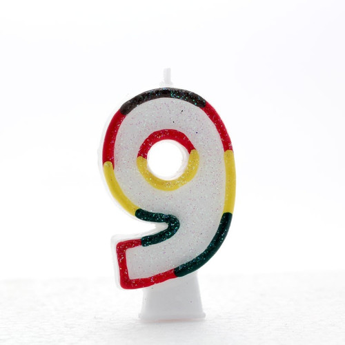 Multicoloured Number Candle Age 9 Multicoloured Number Candle Age 9