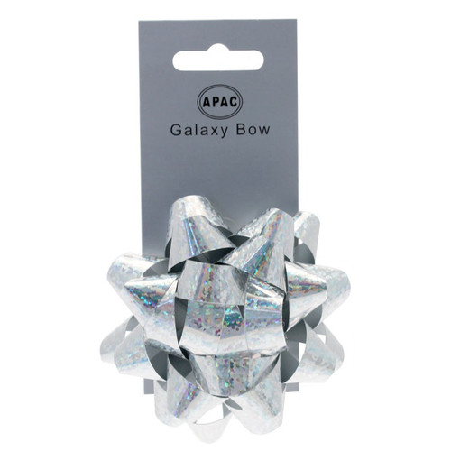 Holographic Silver Sticky Bow Holographic Silver Sticky Bow