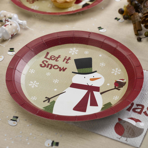 Let it Snow Snowman Plates Let it Snow Snowman Plates
