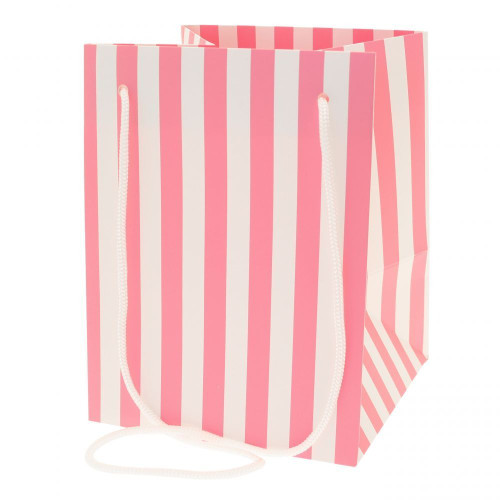 Baby Pink Candy Stripe Hand Tied Bag Baby Pink Candy Stripe Hand Tied Bag