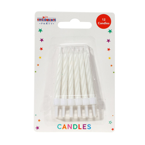 White Stripe Party Candles White Stripe Party Candles