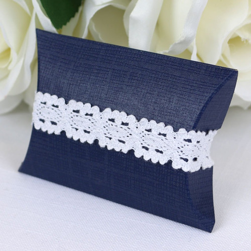 Navy Pillow Favour Box Navy Pillow Favour Box