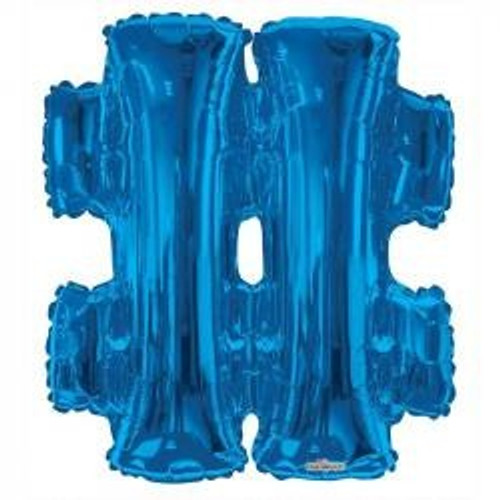 34" Letter Balloon - Hashtag - Blue 34" Letter Balloon - Hashtag - Blue