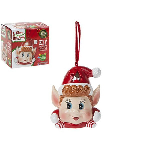 3 Inch Elf Ornament with Changing Light 3 Inch Elf Ornament with Changing Light