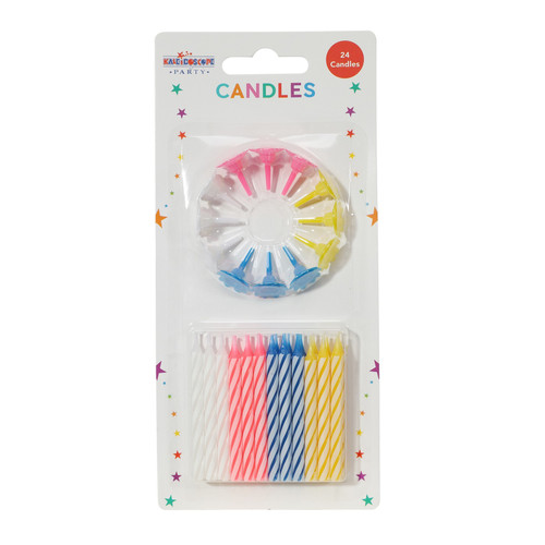 Blue, White, Pink & Yellow Candles