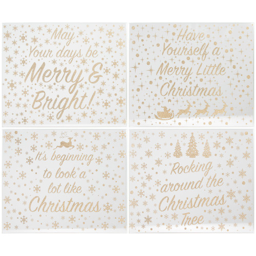 Gold Glitter Mirror Placemats - 27 x 21cm Gold Glitter Mirror Placemats - 27 x 21cm