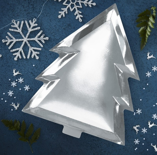 Silver Christmas - Silver Christmas Tree Plate Silver Christmas - Silver Christmas Tree Plate