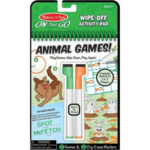 Wipe-Off Activity Pad - Animals