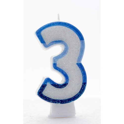 Blue 3 Candle (pack Of 6)
