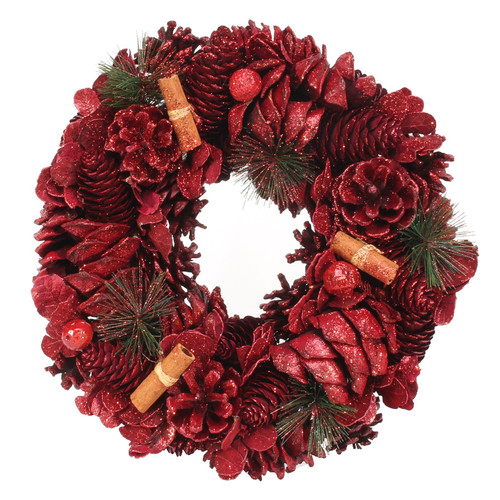 Red Glitter Cinnamon Wreath (30cm) Red Glitter Cinnamon Wreath (30cm)