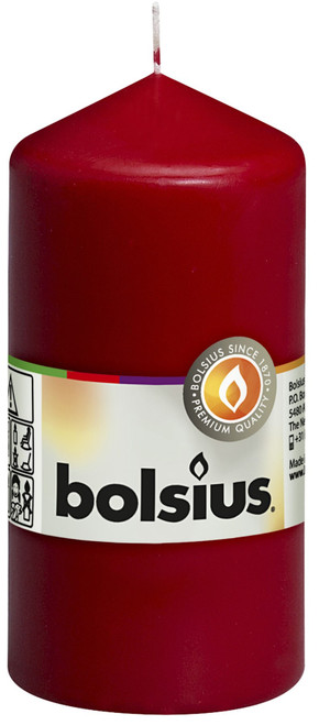 Bolsius Wine Red Pillar Candle (120/60mm) - Discontinued